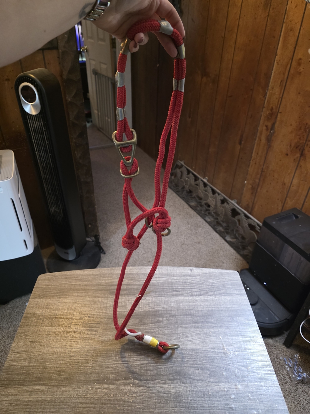 Red Rope Pull Back Halter - Picture 2 of 3